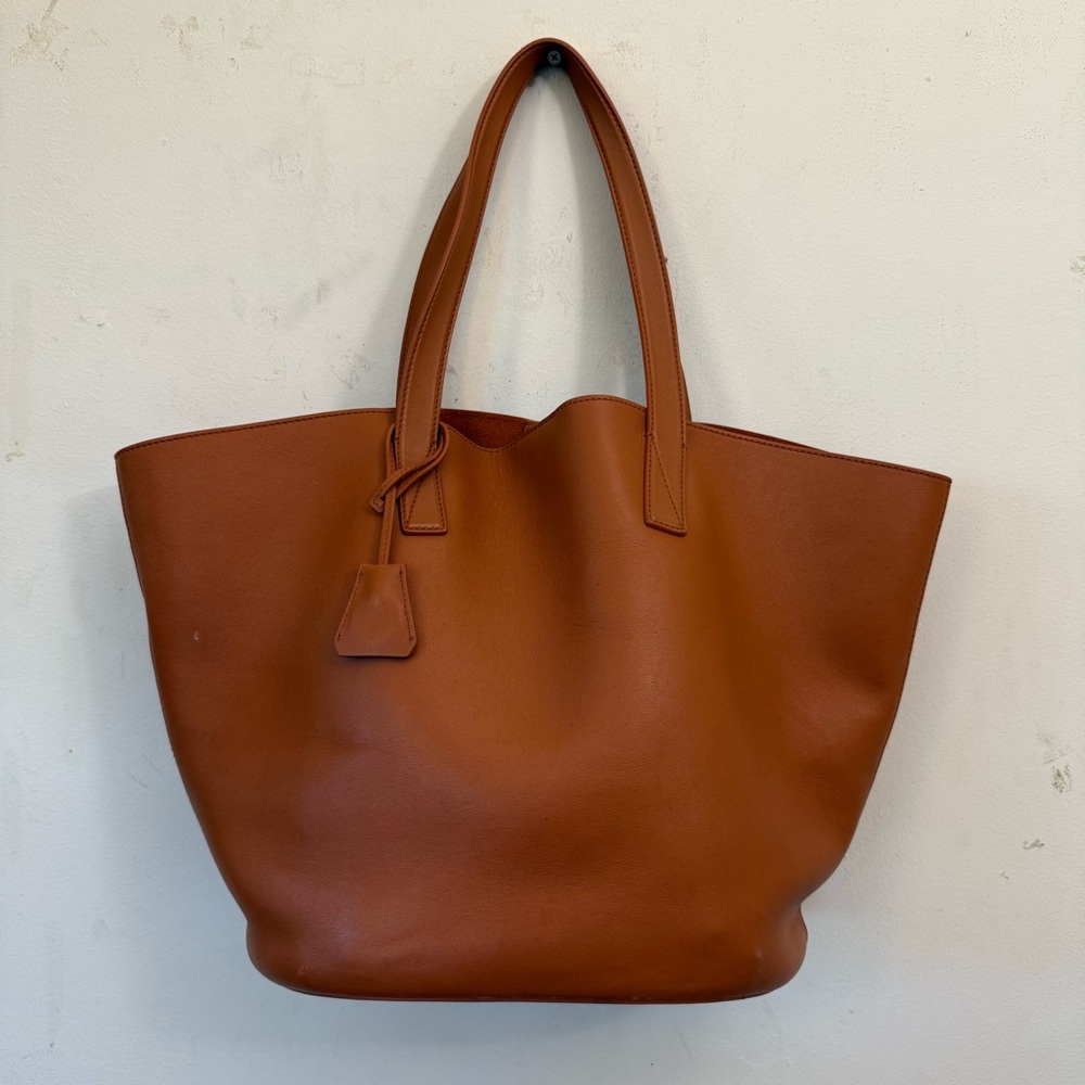 Italic 100% Leather Tan Tote Bag